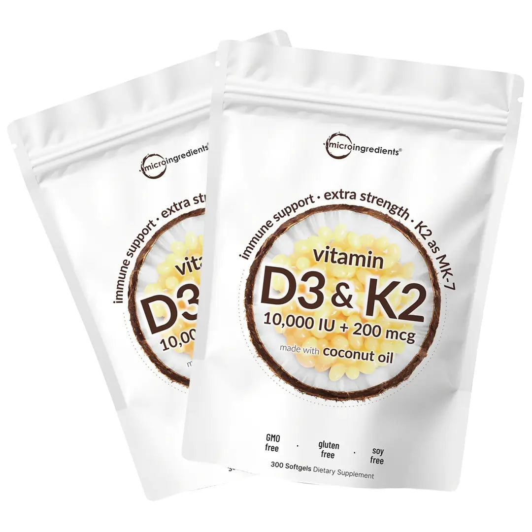 Vitamina D3 & K2 Suplemento en softgel - MicroIngredients - 2x1🎀