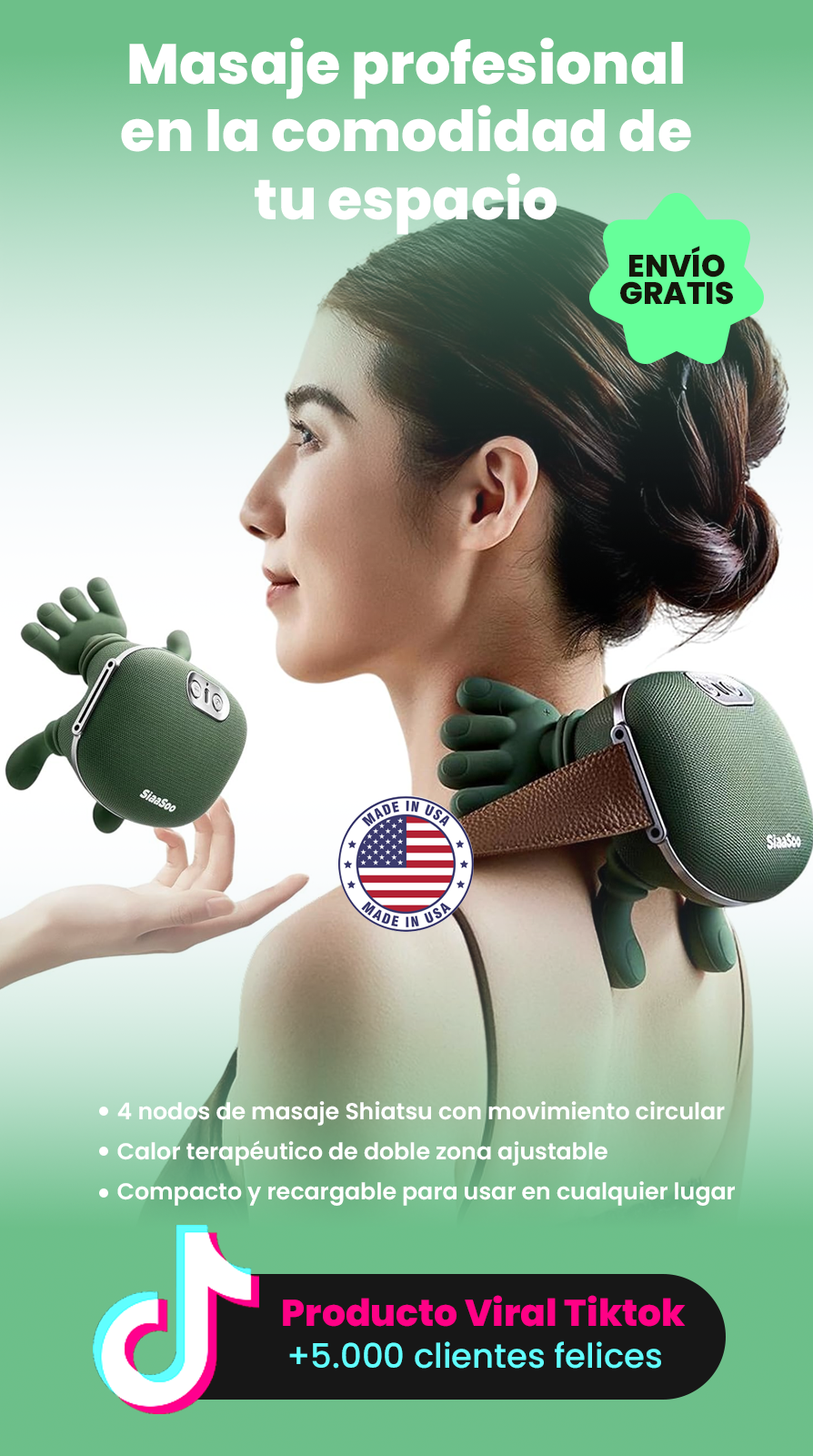 Siaasoo® Masajeador con terapia de luz led roja